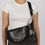 Thumbnail: Black real light- weight leather women's cross-body bag