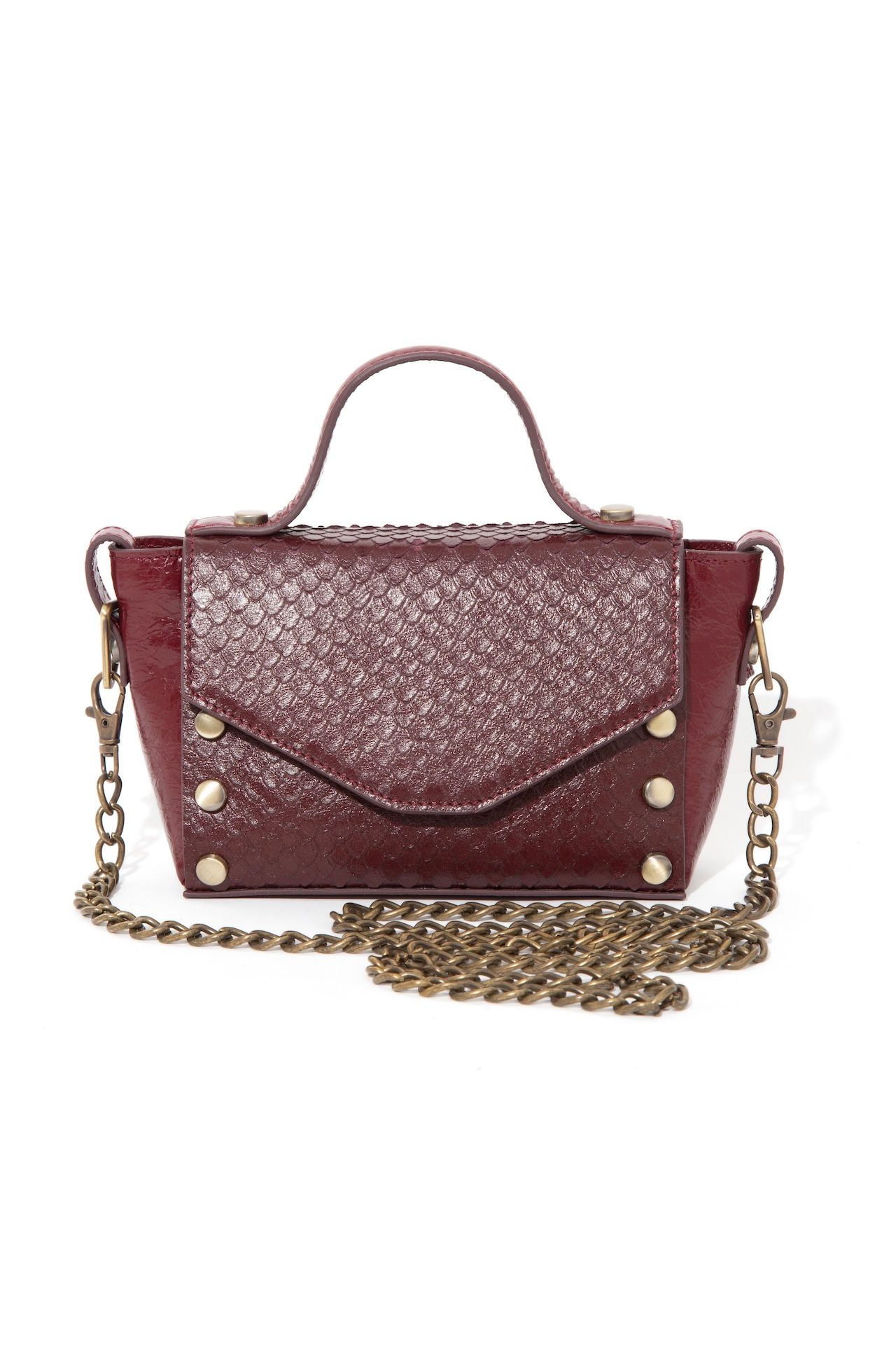 Women's Leather Cross-body bag burgundy