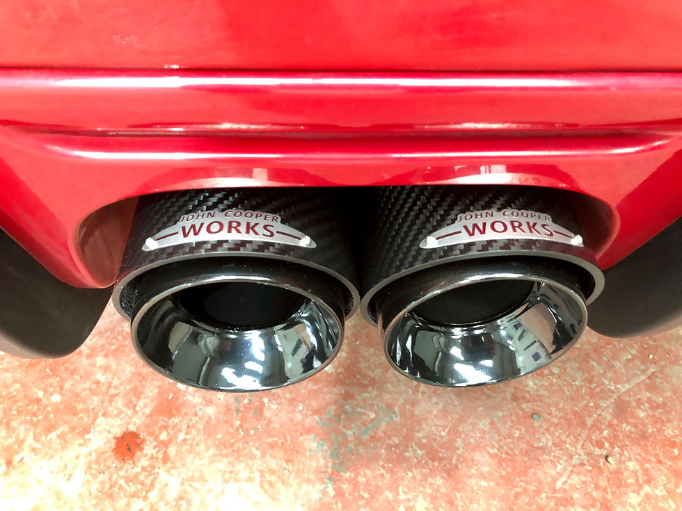 Thumbnail: GEN 3 MINI Cooper F54 F55 F56 F57 F60 JCW Carbon Fibre Black Exhaust Tips