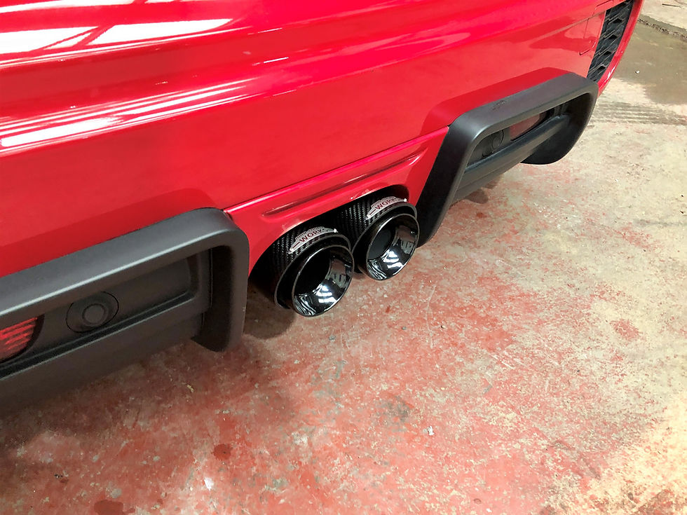 Thumbnail: GEN 3 MINI Cooper F54 F55 F56 F57 F60 JCW Carbon Fibre Black Exhaust Tips