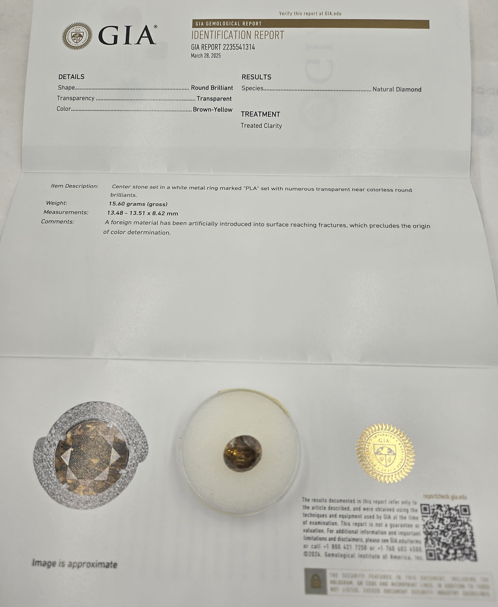 Thumbnail: 10.14 cts GIA Certified Brown Yellow Natural Diamond (Stone only)