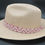 Miniatura: Sombrero Lona Abierta-Beige tira roja hilo blanco