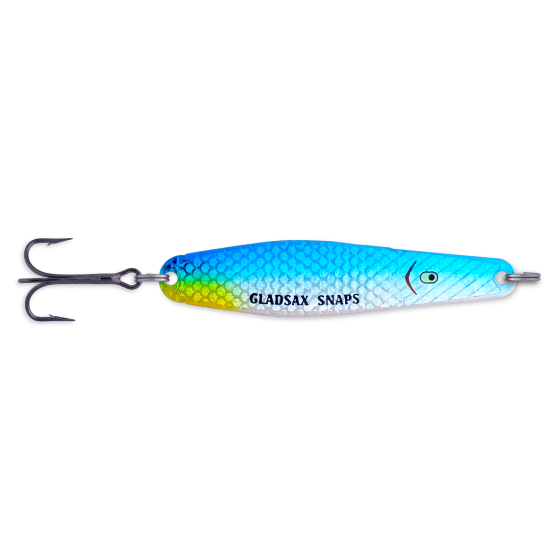 Gladsax Snapsdraget Flex Blå Silver Gul 25 gram för landlaxfiske i vättern och havsöringsfiske