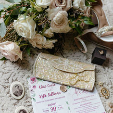 Wedding day flat lay.