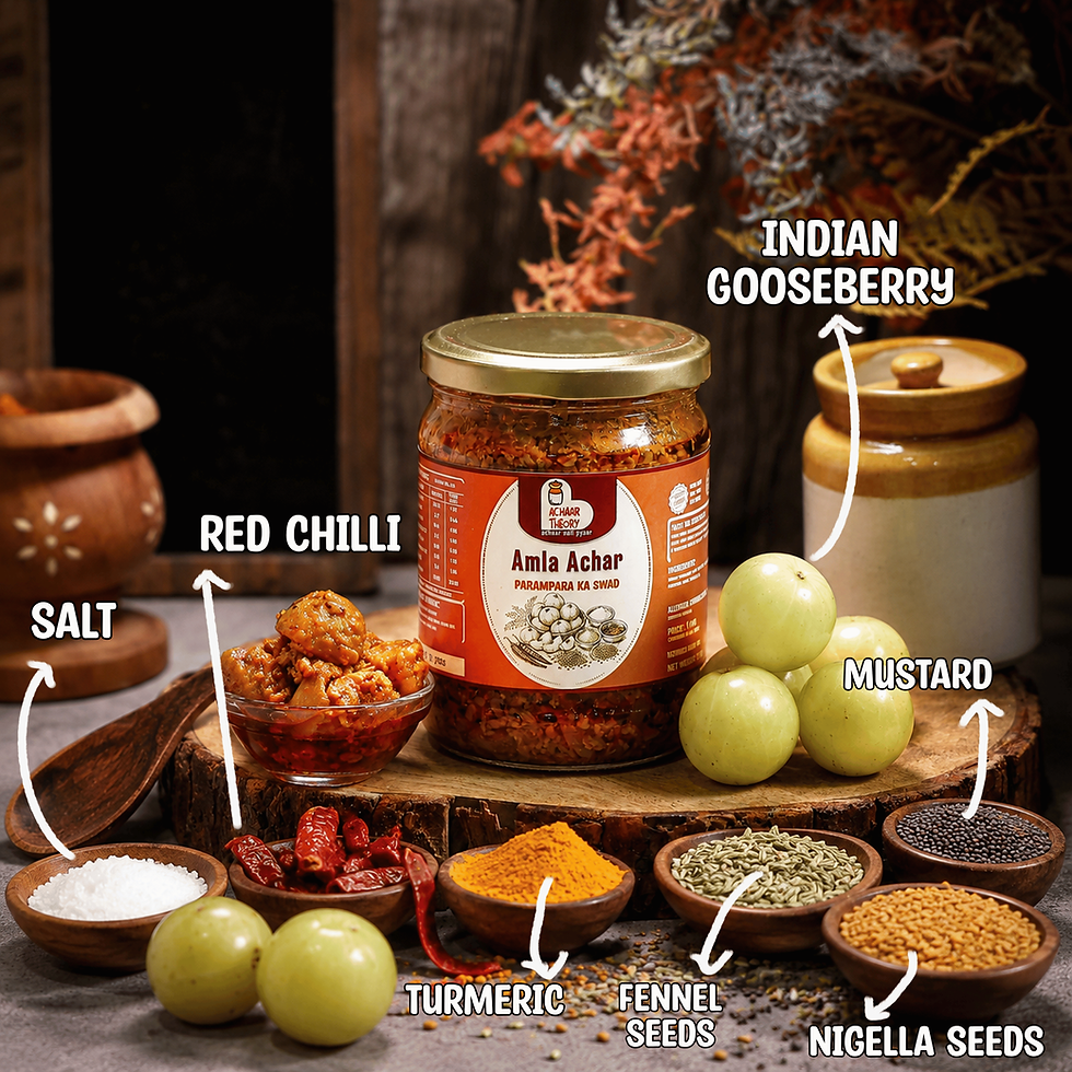 Thumbnail: Achaar Theory Tangy & Spicy Amla Pickle Low Oil & No Artificial Preservatives 