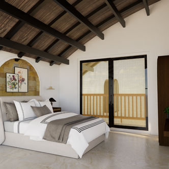 1BHK-bedroom | Chirala Resort | Reha Design Studio