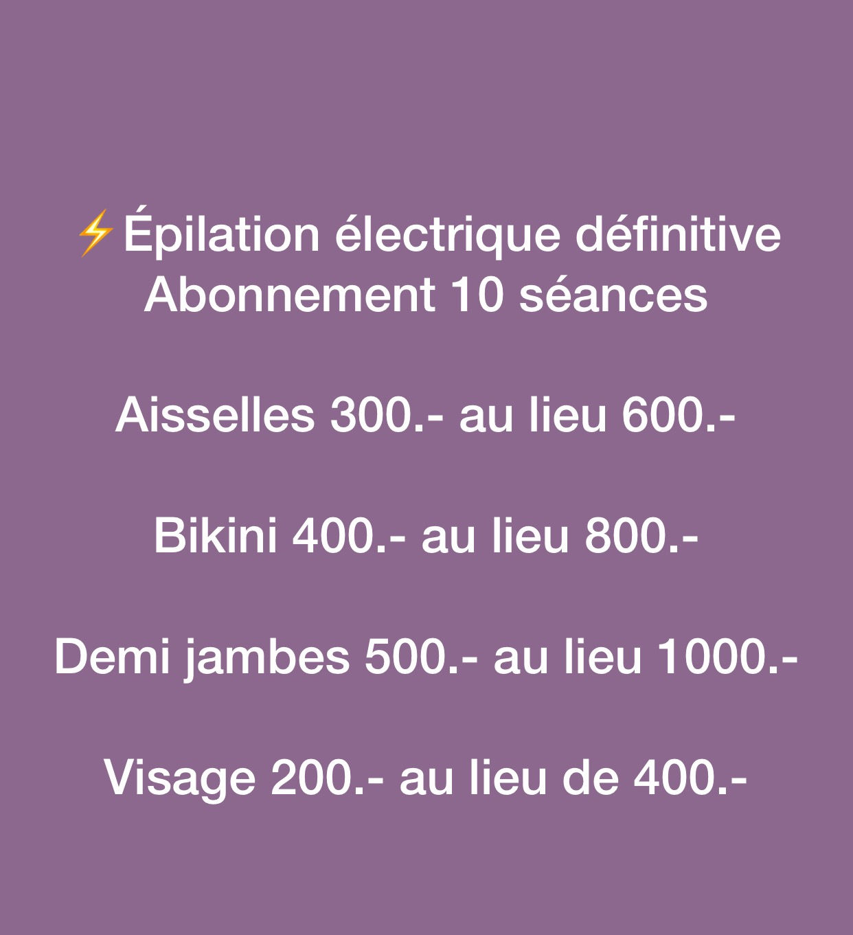 Offre abonnement ÉPILATION DÉFINITIVE 