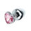 Thumbnail: Stainless Steel  Diamond Pink Heart Butt Plug In Medium 3.15 Inch