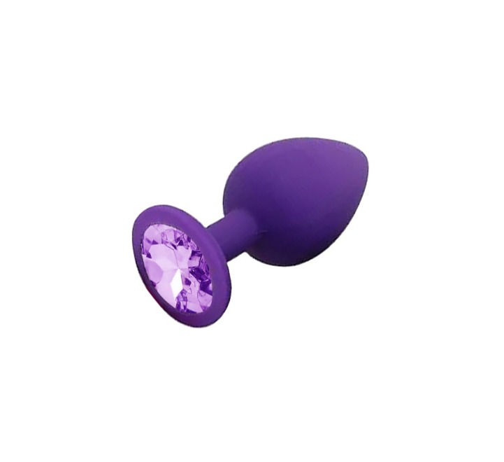 Purple Silicone Diamond Circle Butt Plug In Medium 3.15 Inch
