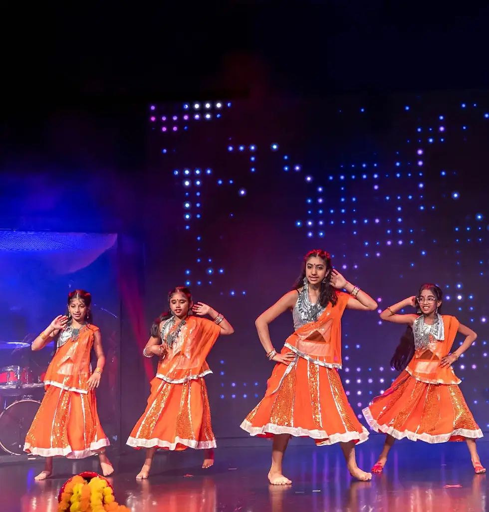 Thumbnail: Orange Skirt with Dupatta and Sequined Blouse