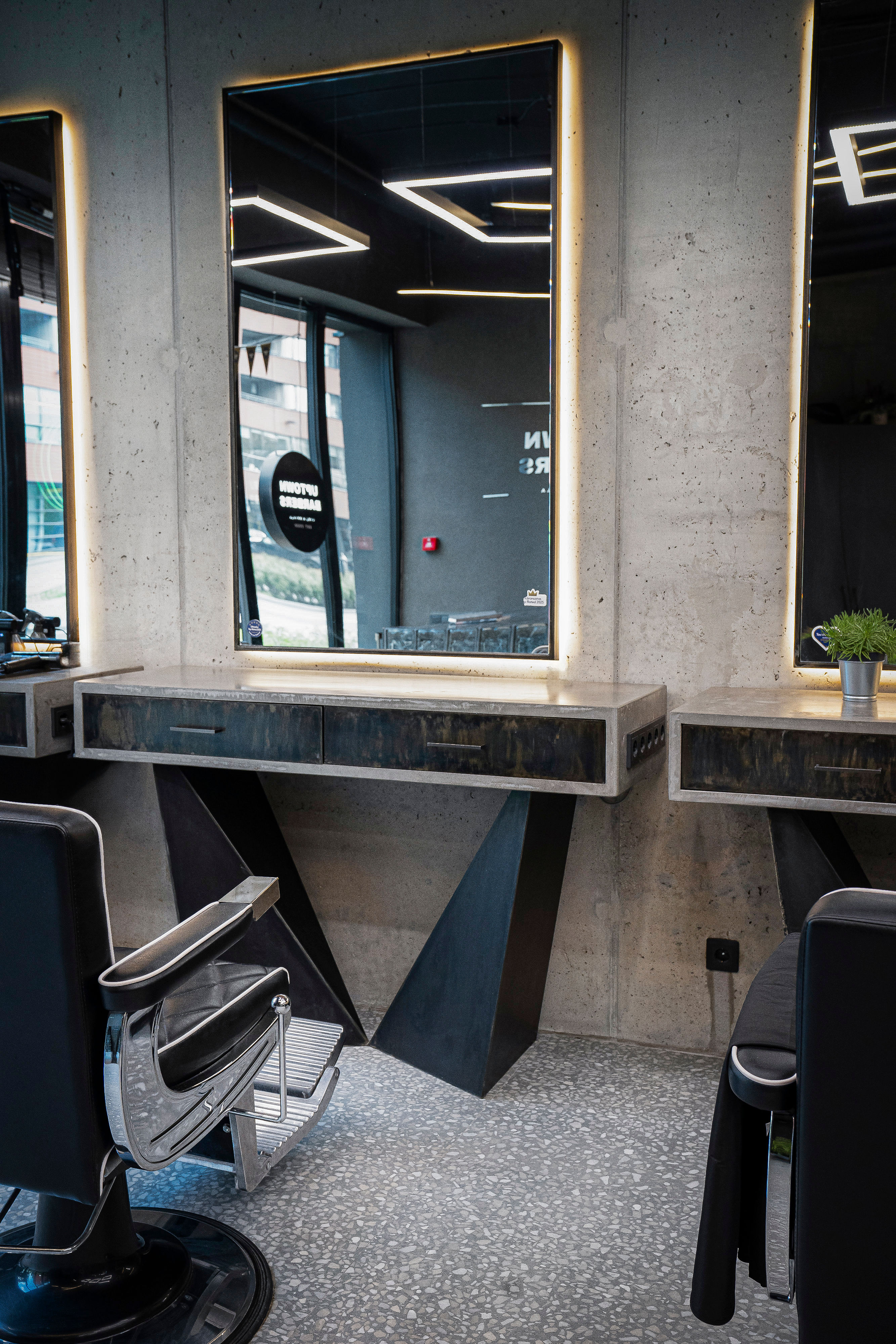 Luxury Concrete & Steel Workstation | Barber Station, Vanity & Console Table
