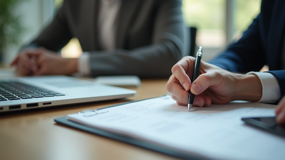 Close-up view of a professional coaching session with notes and laptop