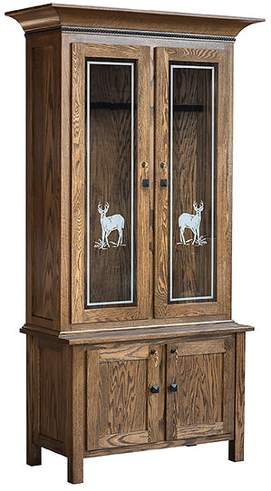 Genuine Oak gun cab with glass and doors