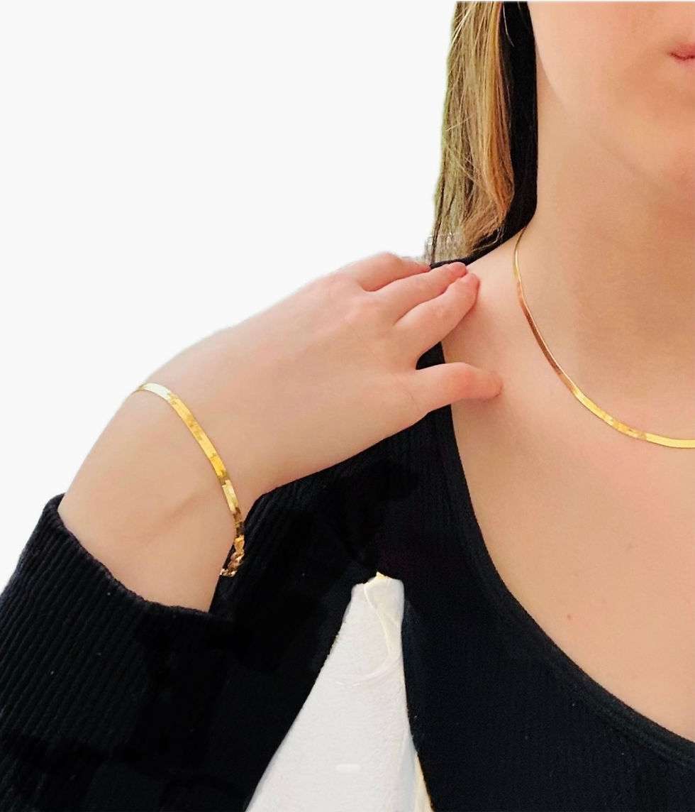 Thumbnail: Gold Flat Snake Bracelet