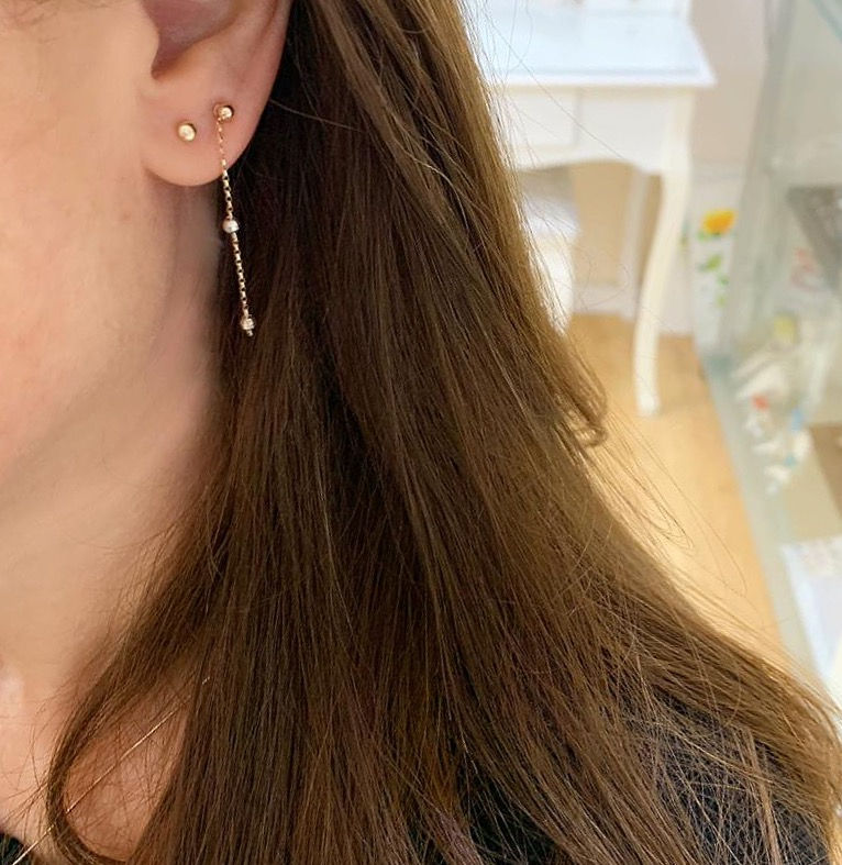 Thumbnail: Button 9ct Gold Stud Earring 9k