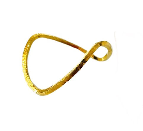 Thumbnail: Handmade 24ct gold vermeil wave hammered bangle.