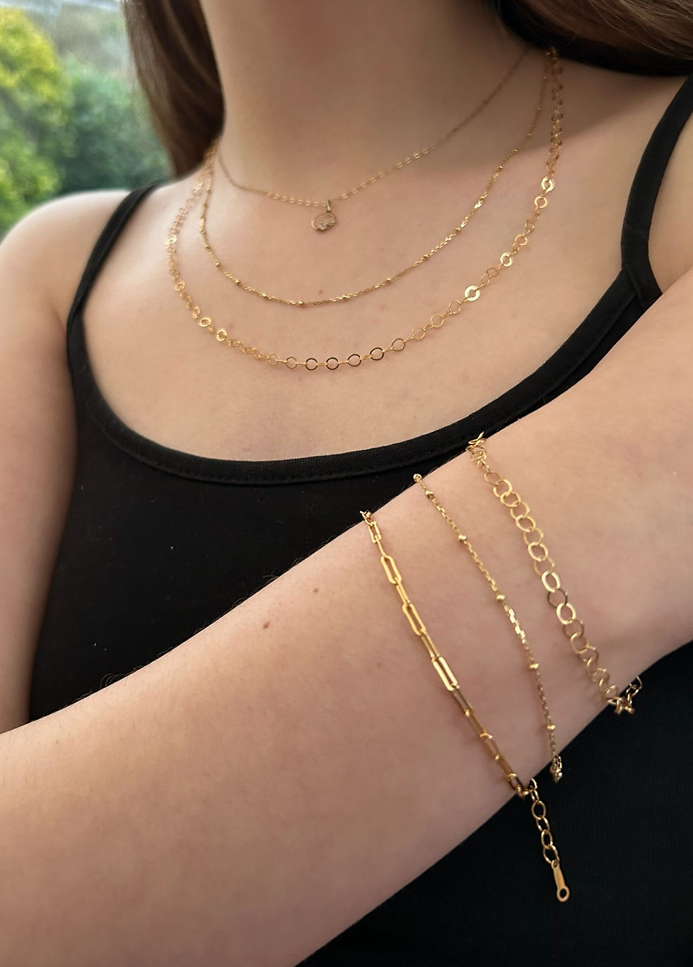 Thumbnail: Gold Paperclip Chain Gold Bracelet