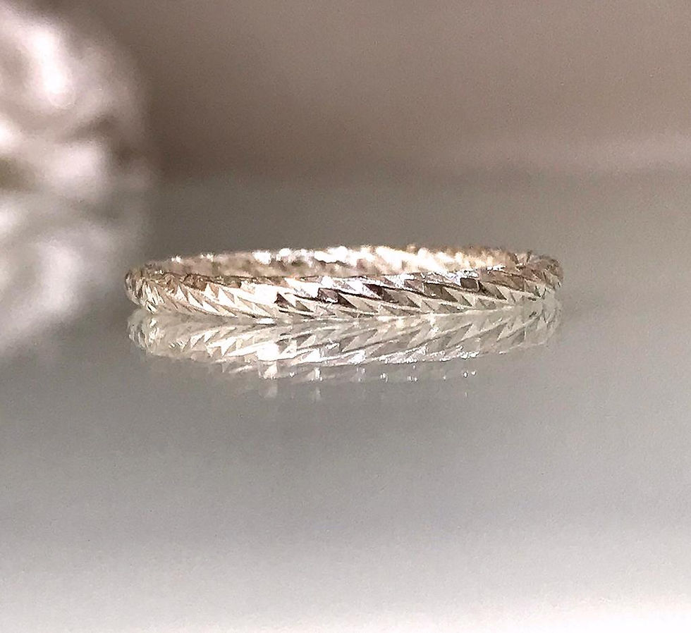 Thumbnail: Diamond-Cut Solid Sterling Silver Ring