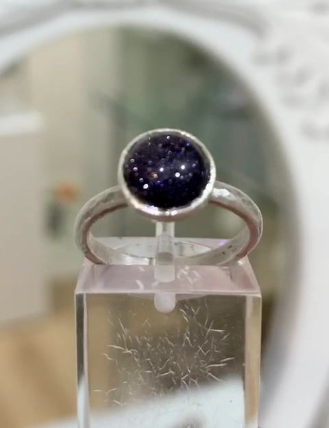 Thumbnail: goldstone silver ring
