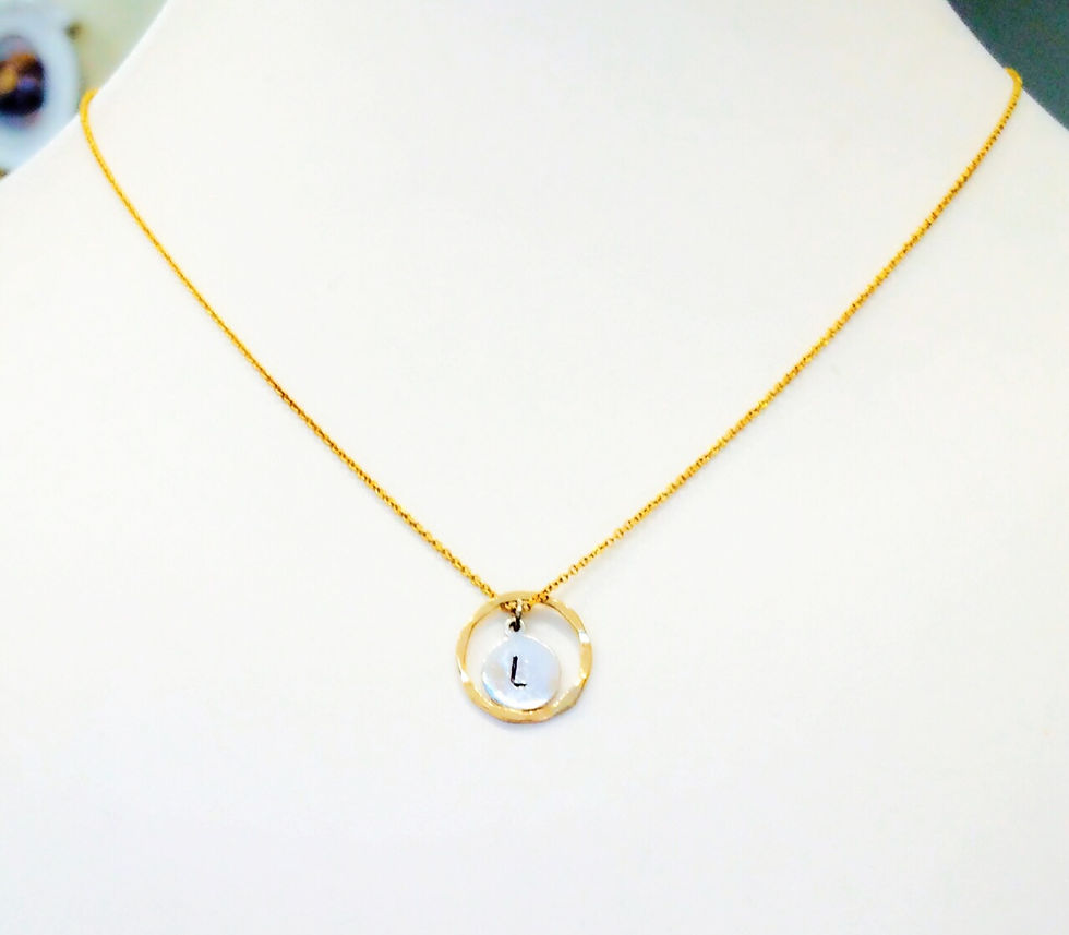 Thumbnail: Personalised letter Gold and silver Eternity Necklace