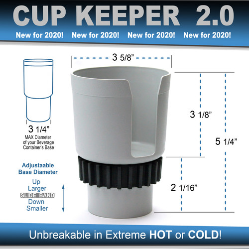 Gadjits Cup Keeper Adapter (2 Pack) – Fits Containers Up To 2.5" Wide, Model 52615