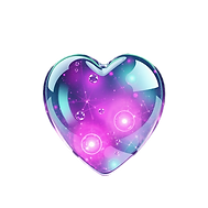 a Glass heart filled with the cosmos and magical soundwaves rippling throught it.png