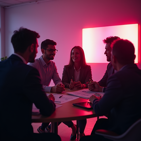 action shot advertising campaign planning dynamic team discussion professional studio ligh