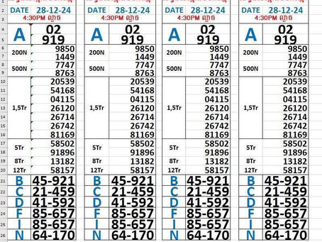 Zoo666 lottery results 28-12-24(4:30pm)