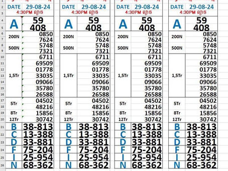 លទ្ធផលឆ្នោត 29-08-24(4:30 ល្ងាច)