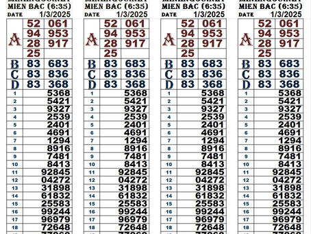 Lottery results 01-03