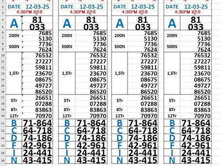 Lottery results 12-03-25(4:30pm)