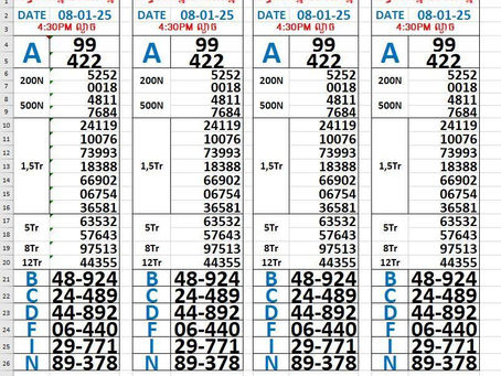 Zoo666 lottery results 08-01-25(4:30pm)