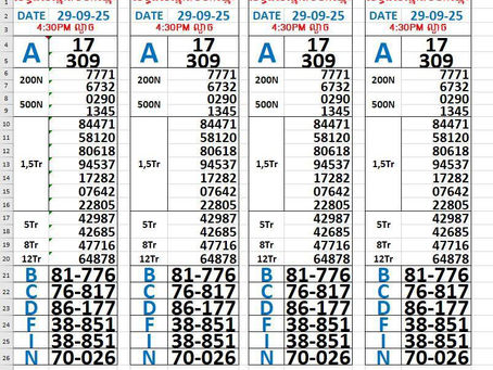 Lottery results 29-09-25(4:30pm)