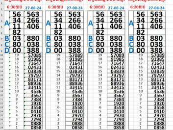 លទ្ធផលឆ្នោត 27-08-24 (6:30 យប់)