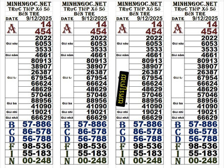Lottery results 09-12-25(4:30pm)