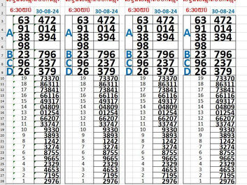 លទ្ធផលឆ្នោត 30-08-24(6:30 យប់)