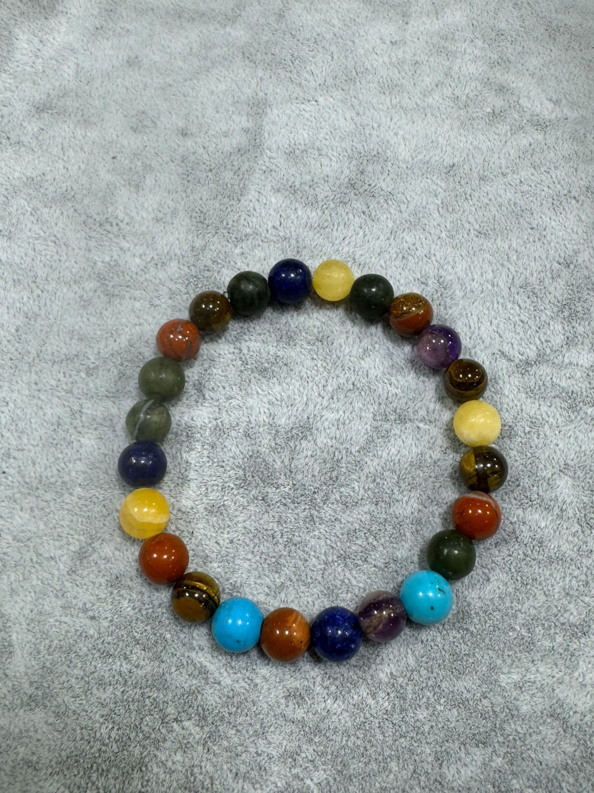 Klasik 7 Çakra Doğal Taş Bileklik (8 mm)