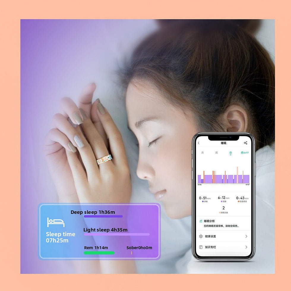 Thumbnail: Smart Ring with Glow-in-the-Dark Dragon Pattern, Heart Rate, Blood Oxygen, Sleep
