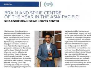 Brain & Spine Centre of the year in the Asia-Pacific 