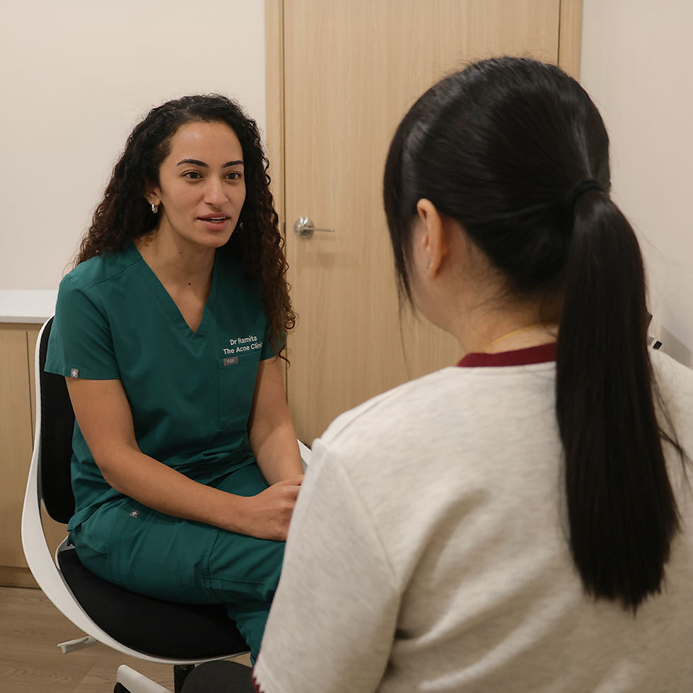 Dr Ramita is talking to a patient, in her clinic