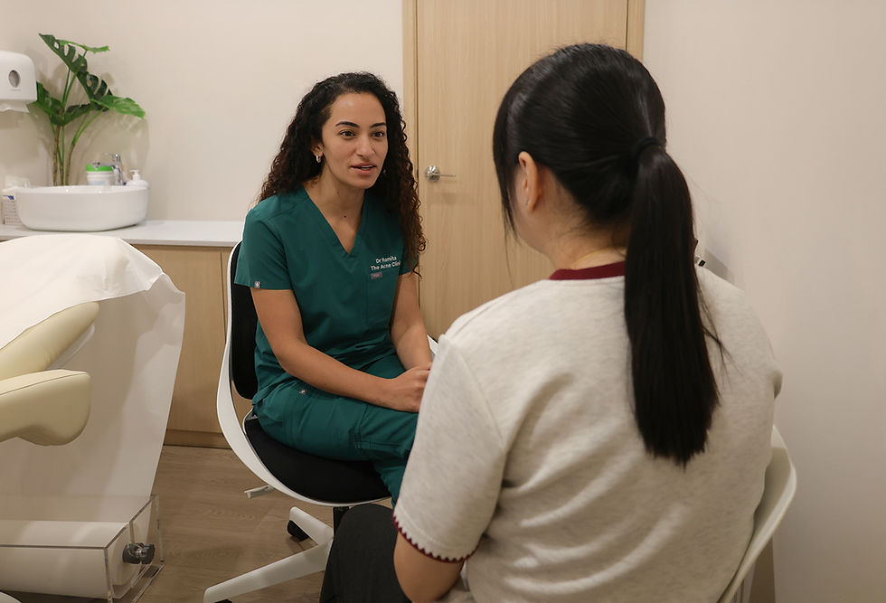 Dr Ramita discussing acne management options with a patient