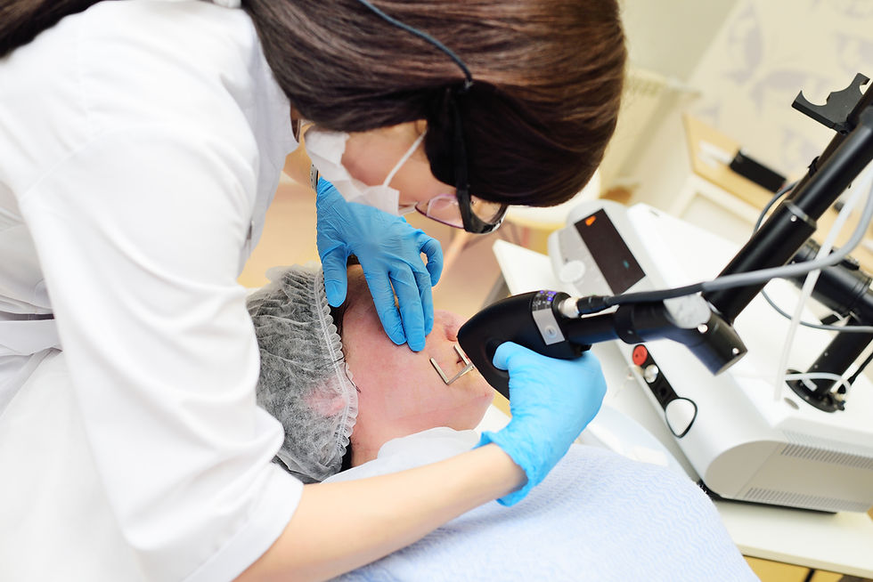 Dermatology specialist performing CO2 fractional laser treatment at MS Dermatology, a medical and surgical dermatology clinic in Singapore.