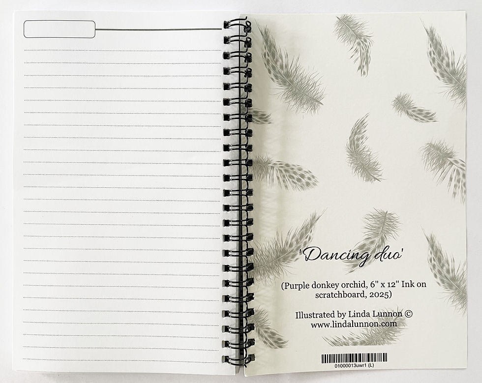 Thumbnail: Lined Notebook - Dancing duo (purple donkey orchid)