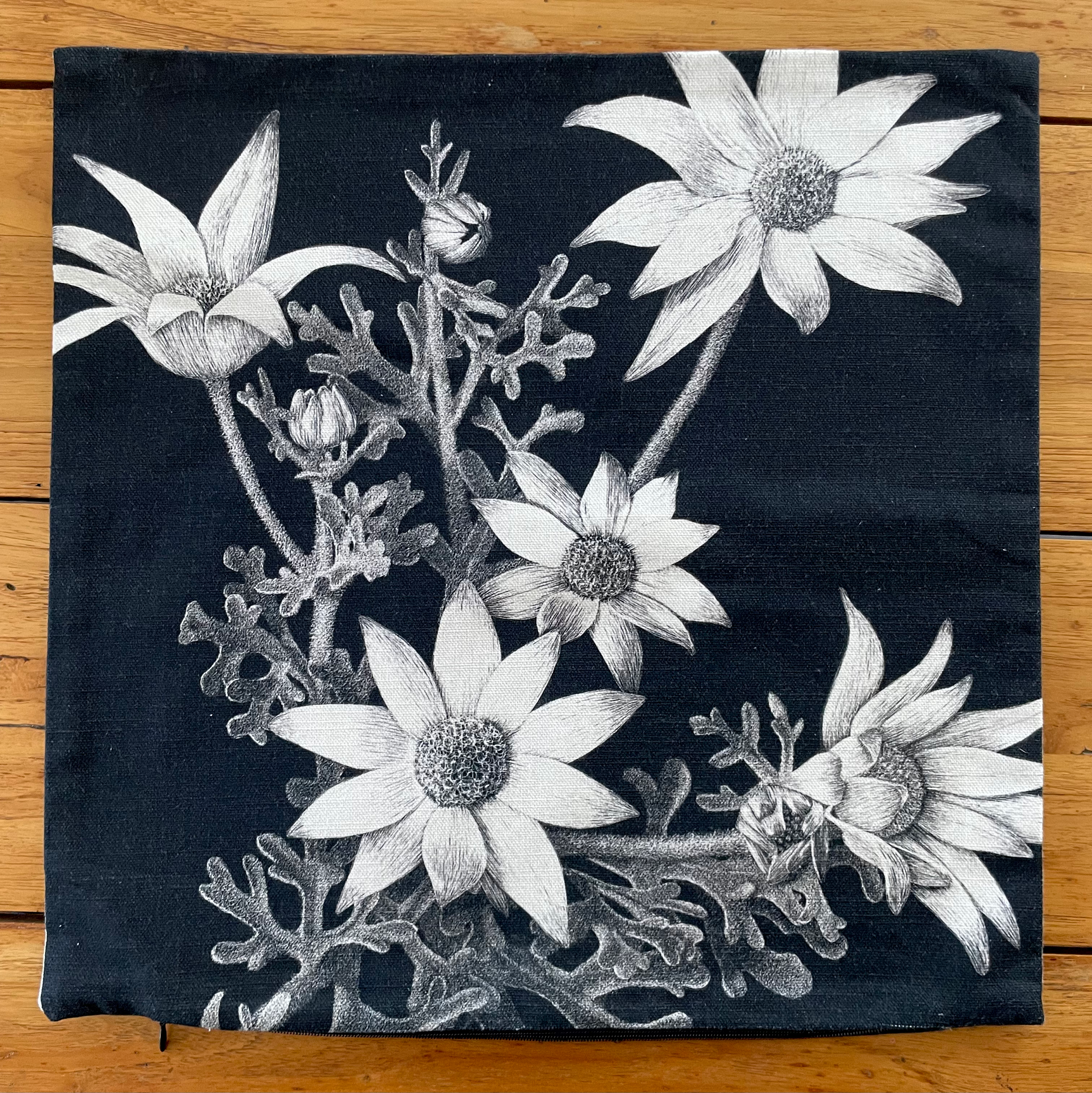 Flannel flowers - Square 40 x 40cm Cushion Cover