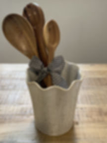 Scalloped Edge Ceramic Vase
