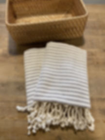 Organic Turkish Kitchen Hand Towel Light Brown