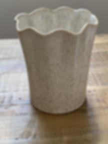 Scalloped Edge Ceramic Vase