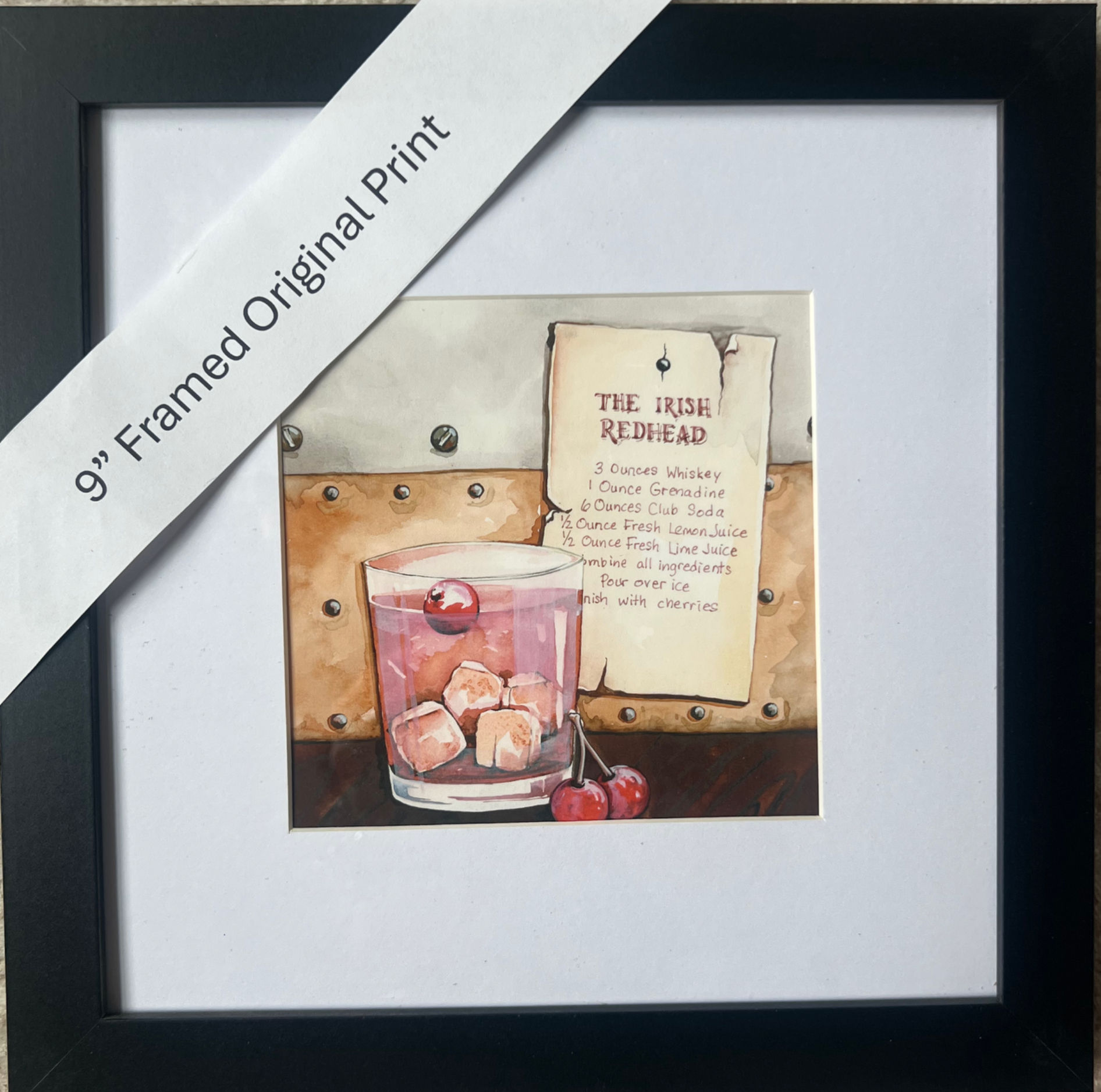 Irish Redhead Cocktail Framed