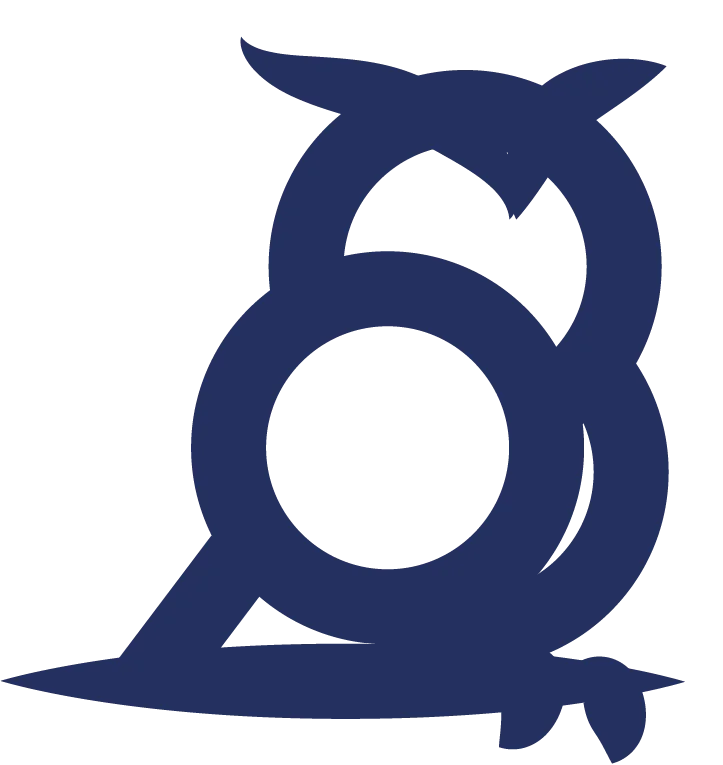 Isotipo de DOSS2 búho azul
