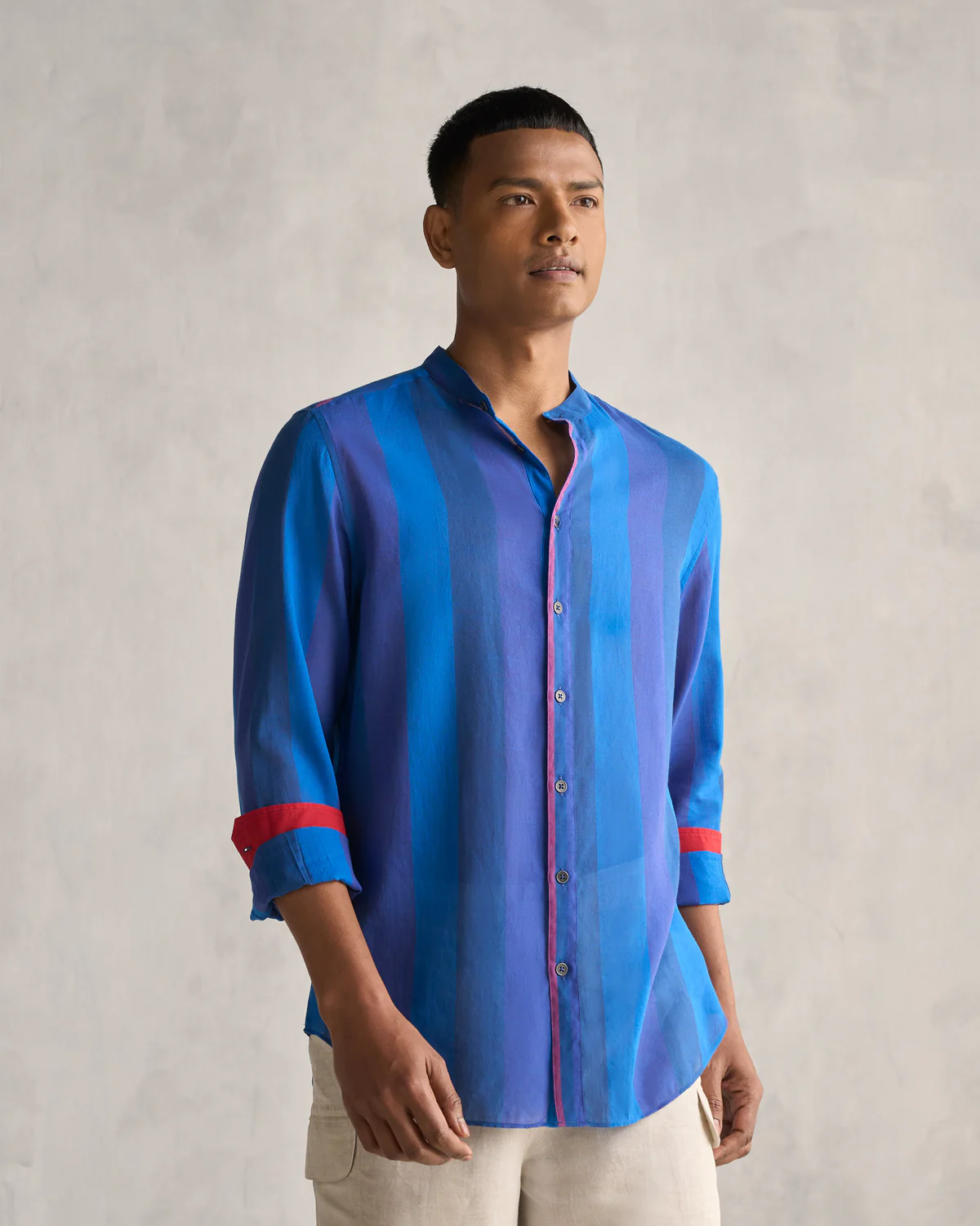 Nicobar blue shirt front
